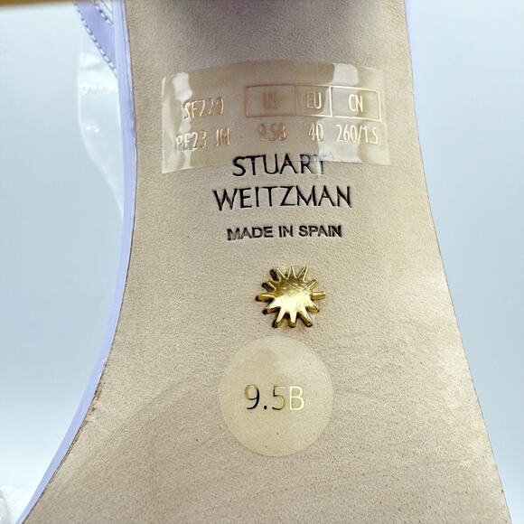 Stuart Weitzman Womens Soiree 85 Block Heeled Sandal US 9.5 B Purple Leather NIB - Picture 13 of 14
